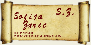 Sofija Zarić vizit kartica